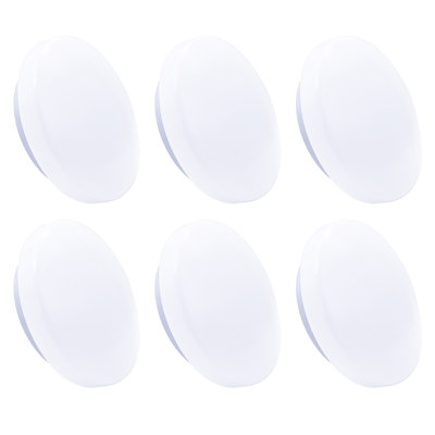 Paquet de 6 luminaires à DEL à panneau plat rond de 10 pouces, 16 W, 4 000 K, blanc chaud, à intensité variable, plafonnier moderne, pour cuisine, chambre à coucher, buanderie, homologué ETL