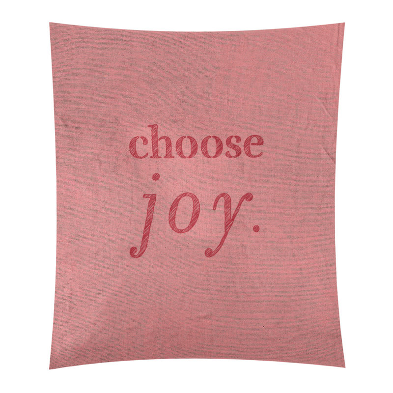 Tapisserie de polyester, choisir la joie citation, H 27,5 po x l 37,5 po, Rouge
