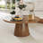 31.5" Fluted Round Coffee Table, Small Center Table For Living Room, Mid Century Modern Coffee Table-85439033