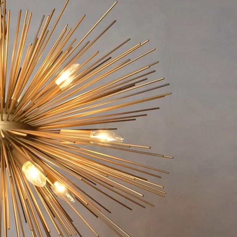 Lustre sphérique Spoutnik à 12 lumières Chadia, H 21,1 po x l 29,4 po x P 29,4 po, Or satiné (livré assemblé)