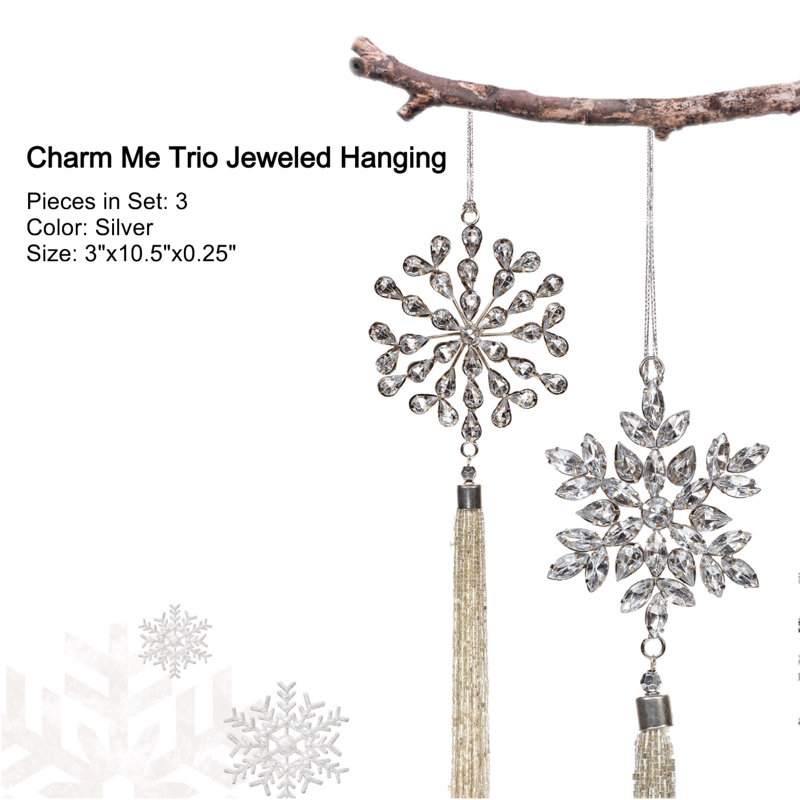 Ensemble d'ornement 3 pièces Charm Me, Argent