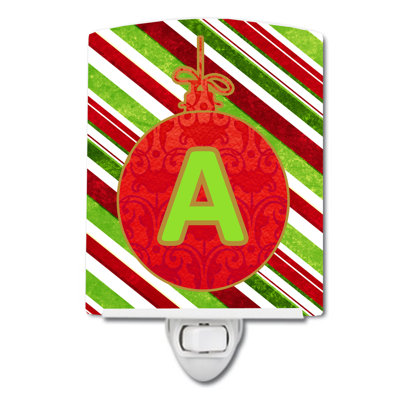 Christmas Oranment Holiday Initial Ceramic Night Light