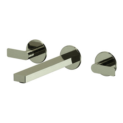 IN Wall Mounted Double Handle Bathroom Faucet in Chrome