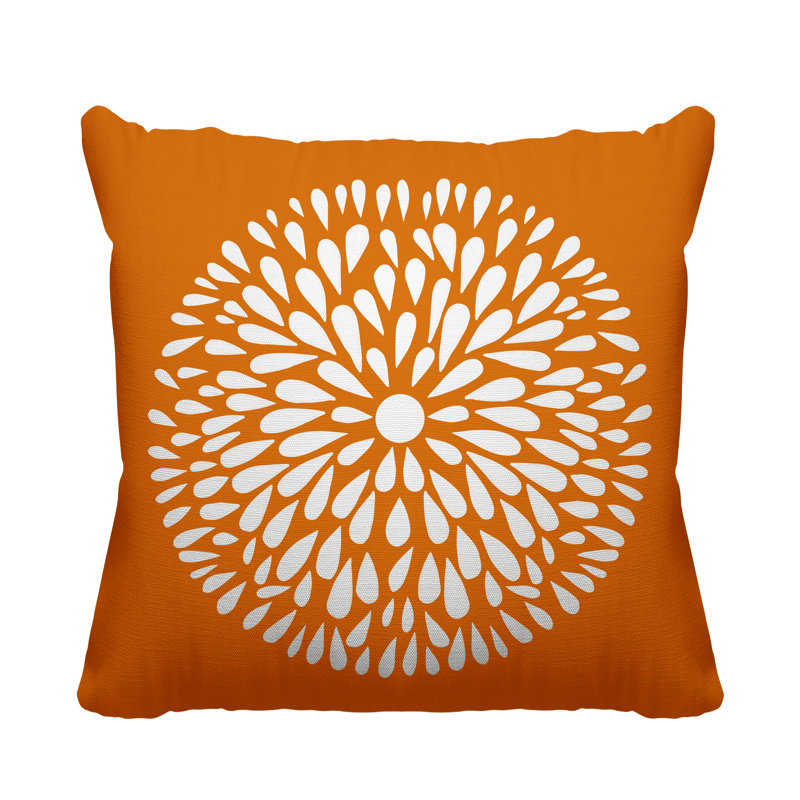 Coussin Pheobe, 15 po x 15 po, Orangé, Carré