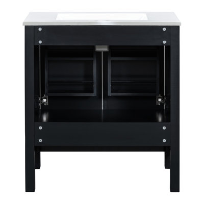 Armoire de salle de bain moderne de 60 po, meubles-lavabos doubles, lavabos, rangement cloisonné