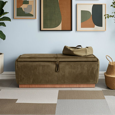 Banquette de rangement rembourrée avec couvercle relevable