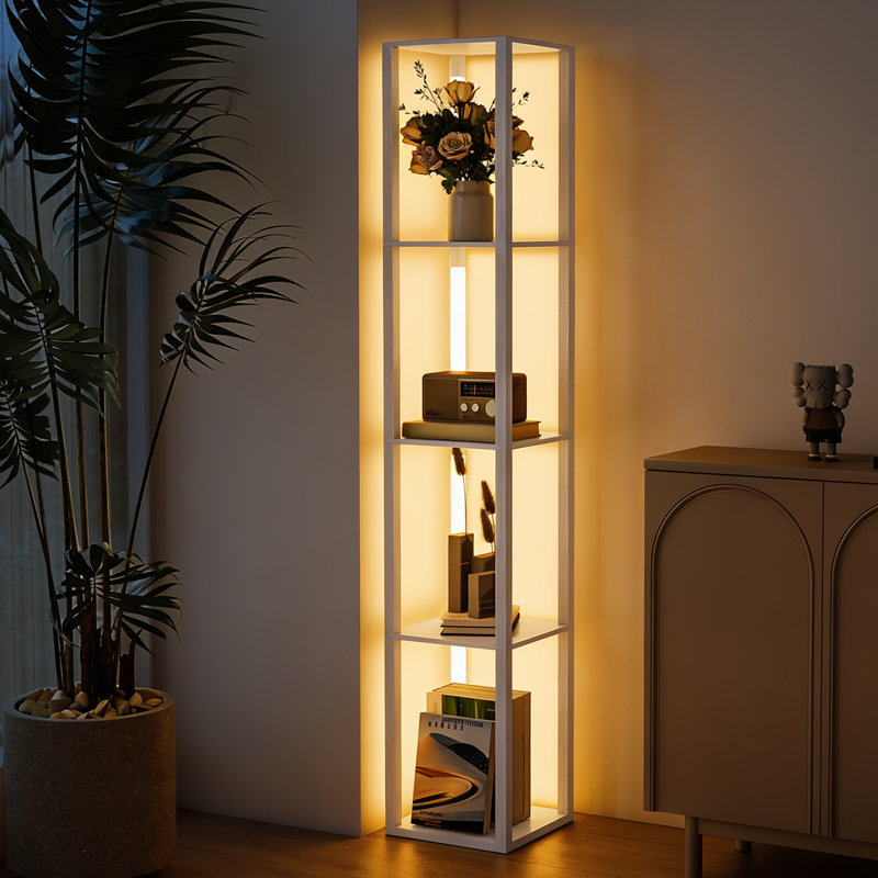 163cm Gloss LED Column Floor Lamp, White