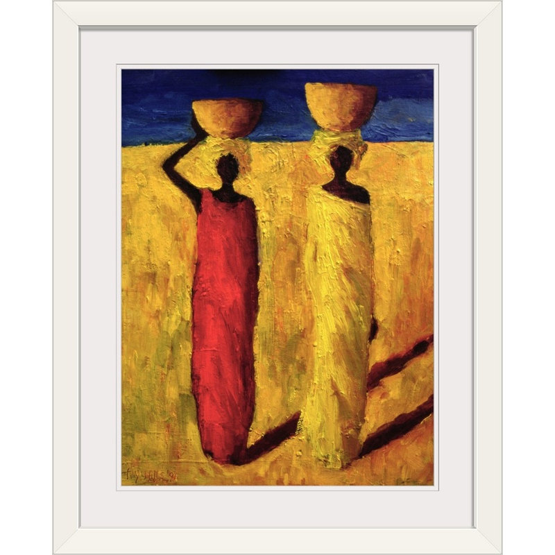 "Driston Calabash Girls" par Tilly Willis, reproduction d'art, H 32 po x l 26 po x P 1 po, Cadre blanc