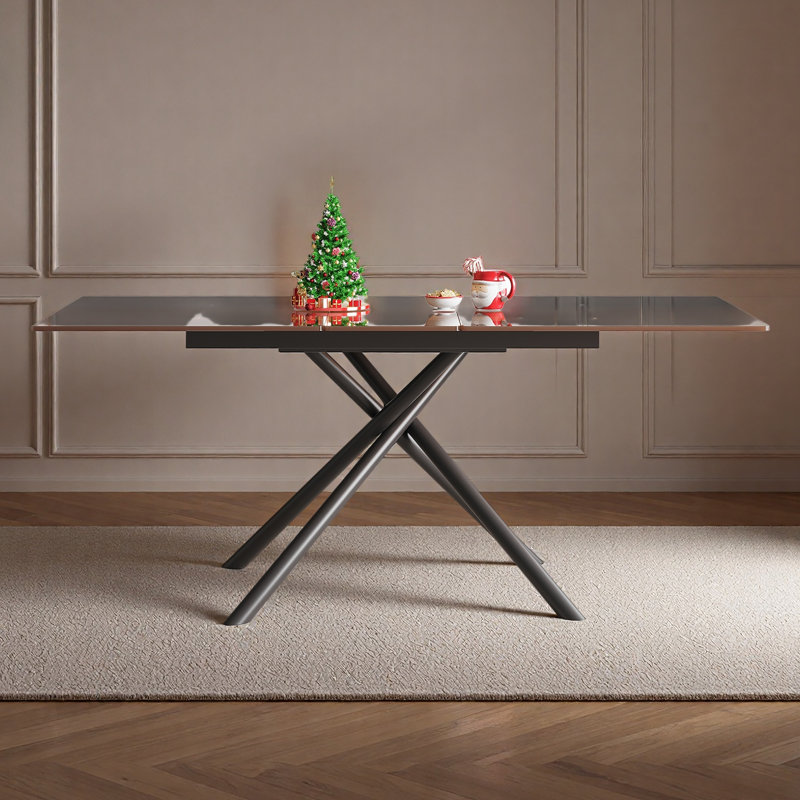 Table de salle à manger rectangulaire 59 po avec rallonge rétractable 59 po.