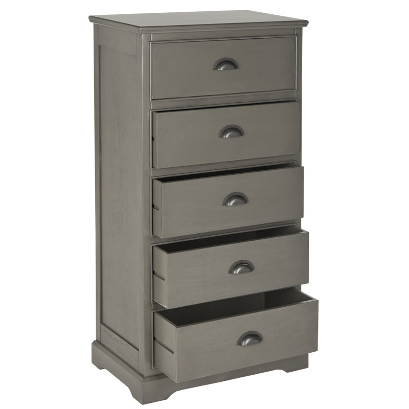 Dundas 35 cm W Chest of 5 Drawers, Grey