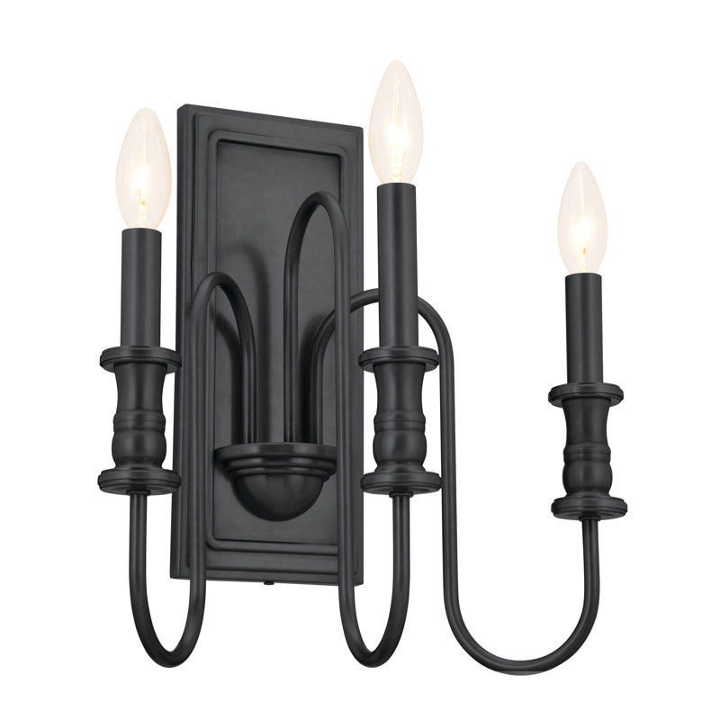 Dilnoor Candle Wall Light, Black