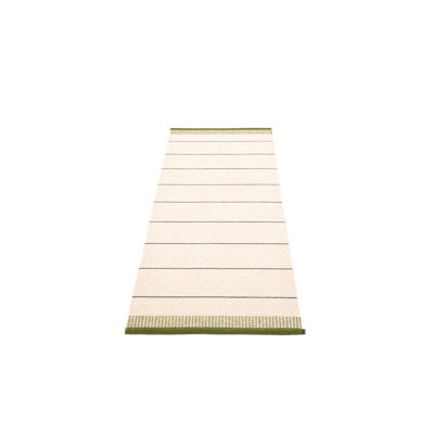 Belle Striped Area Rug in Dark Olive/Cream