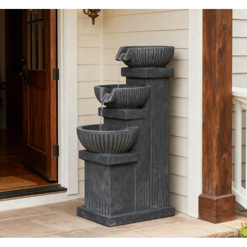 4-Tier Resin Waterfall Fountain (Gray)