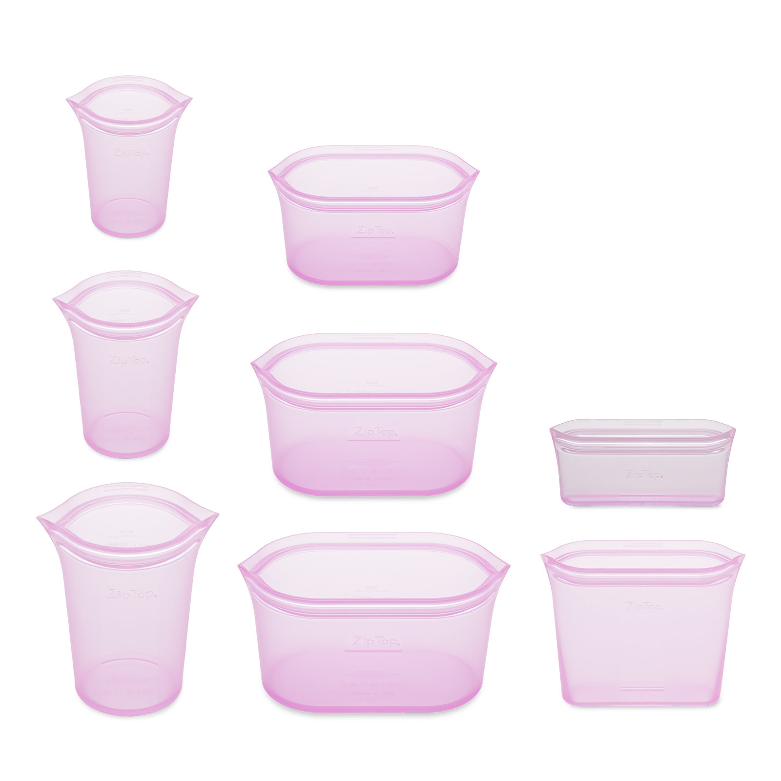Zip Top Full Food Storage Container Set, Lavender