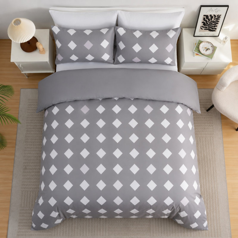 Microfiber Polka Dots Duvet Cover Set, Kingsize
