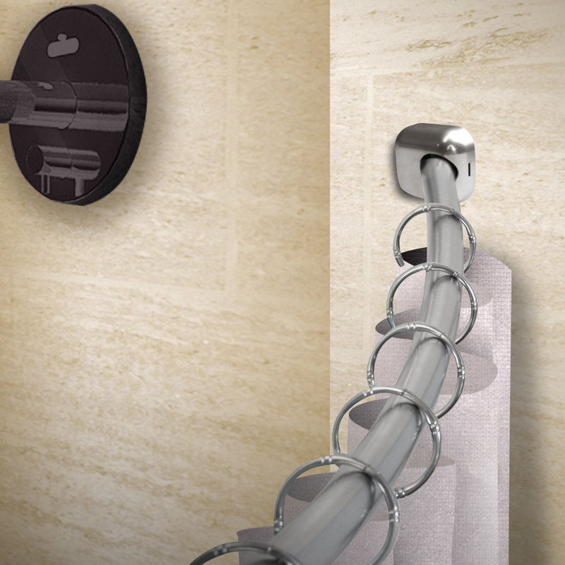 72'' Curved Shower Curtain Rod, Satin Nickel