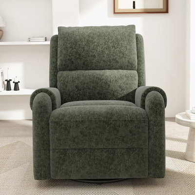 Fauteuil inclinable manuel avec fauteuil de massage et fauteuil inclinable pivotant avec une poche de rangement latérale pour le salon, la chambre à coucher et la chambre de bébé, vert