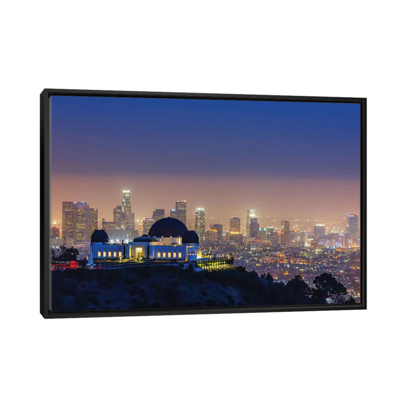 L.A., H 18 po x l 26 po x P 1,5 po, Toile avec cadre noir, Pas de tapis