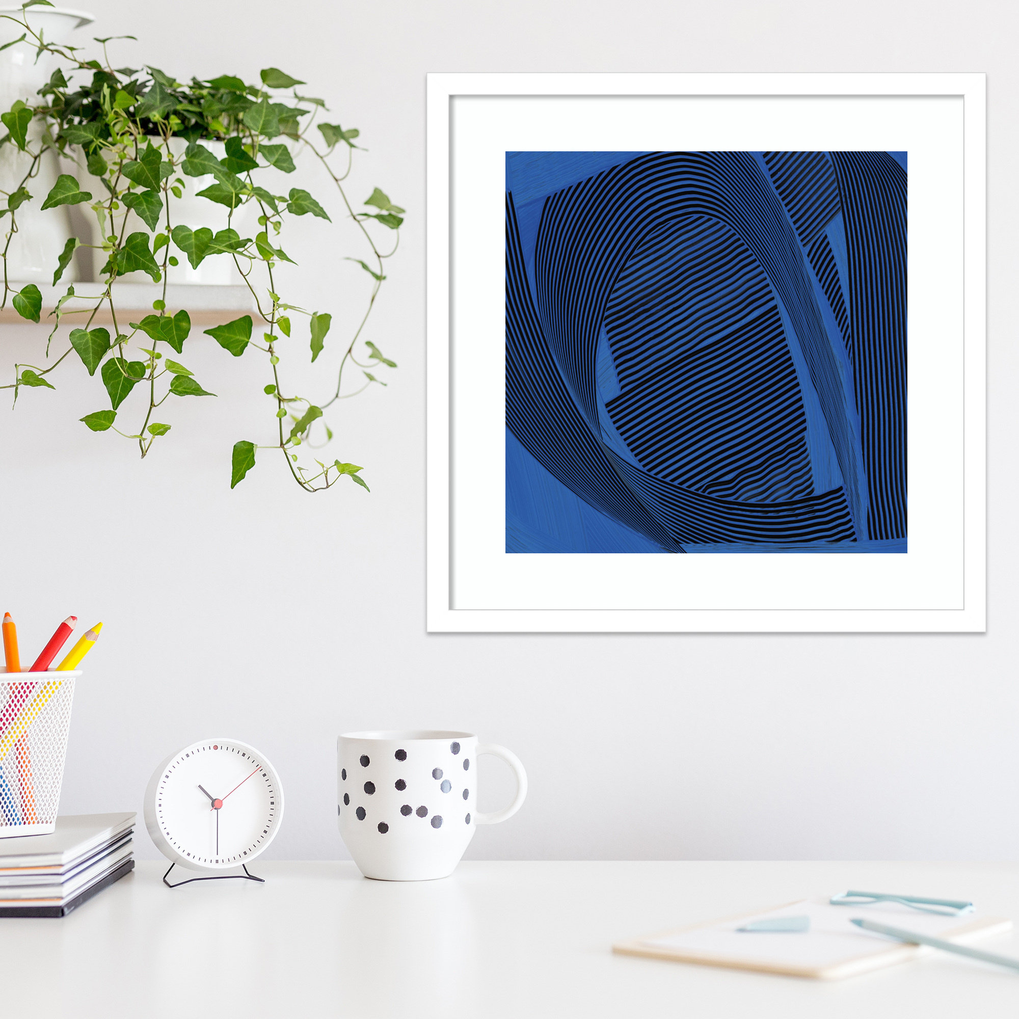 Weaving I by Mike Schick, 19.12" H x 19.12" W x 0.88" D, White Framed Paper