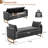 Lunara 66"W Upholstered Velvet Modern Bedroom Storage Bench End of Bed with Gold Legs,Arm Pocket and 2 Pillows-1632107627-1617864951
