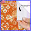 Rideaux de douche orange à motif floral très longs-227724