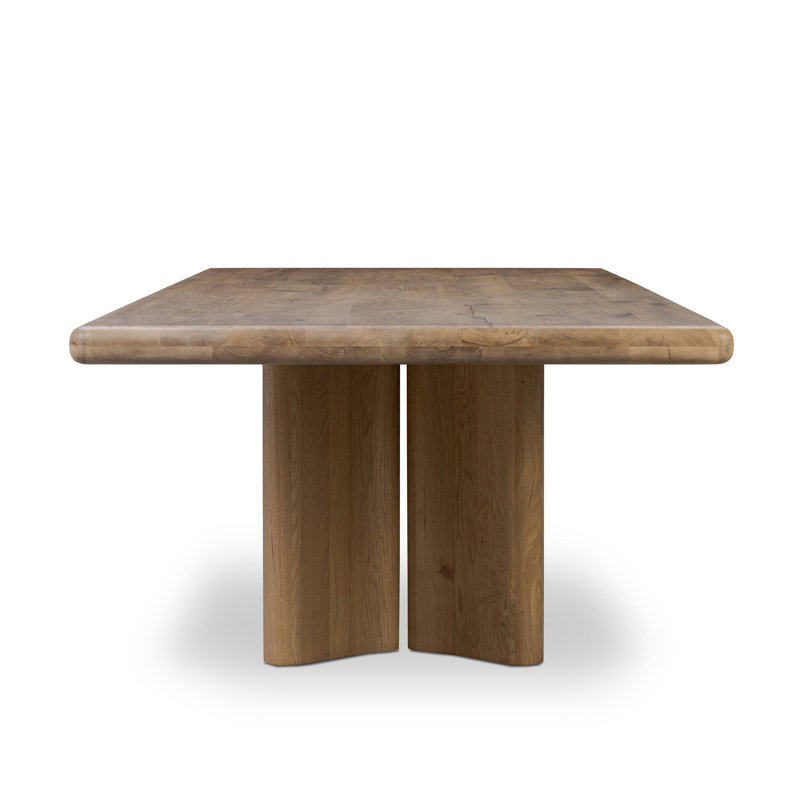 Imari Oak Solid Wood Dining Table, Natural Reclaimed French Oak