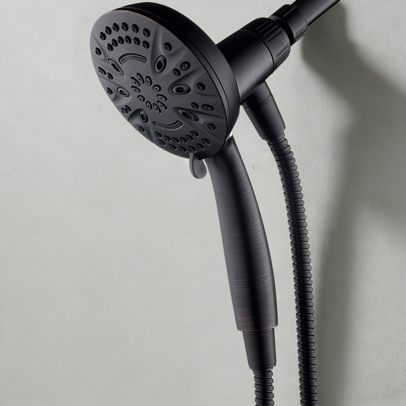 8-Setting Handheld Shower Head, 5 Inch Face, Magnetic Docking System, 72 Inch Stainless Steel Hose, Oil Rubbed Bronze