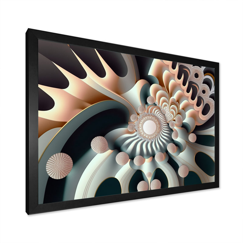 «Dezi Fractal Flower Universe II», reproduction sur toile, L 32 po x H 16 po, Cadre photo noir