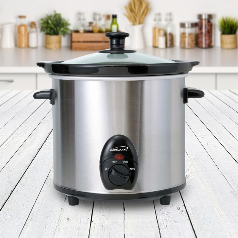 Brentwood 3 Qt Slow Cooker, Black/Silver