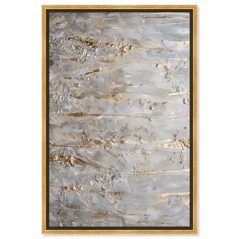 Harvest Gleam 2 Canvas Elegant Gold Abstract by Art Remedy, 16" H x 11" W, Black Framed