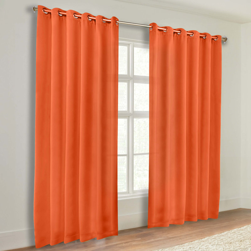 Paire de rideaux obscurcissant avec œillets Millendon, Rouille, L 70 po x L 84 po