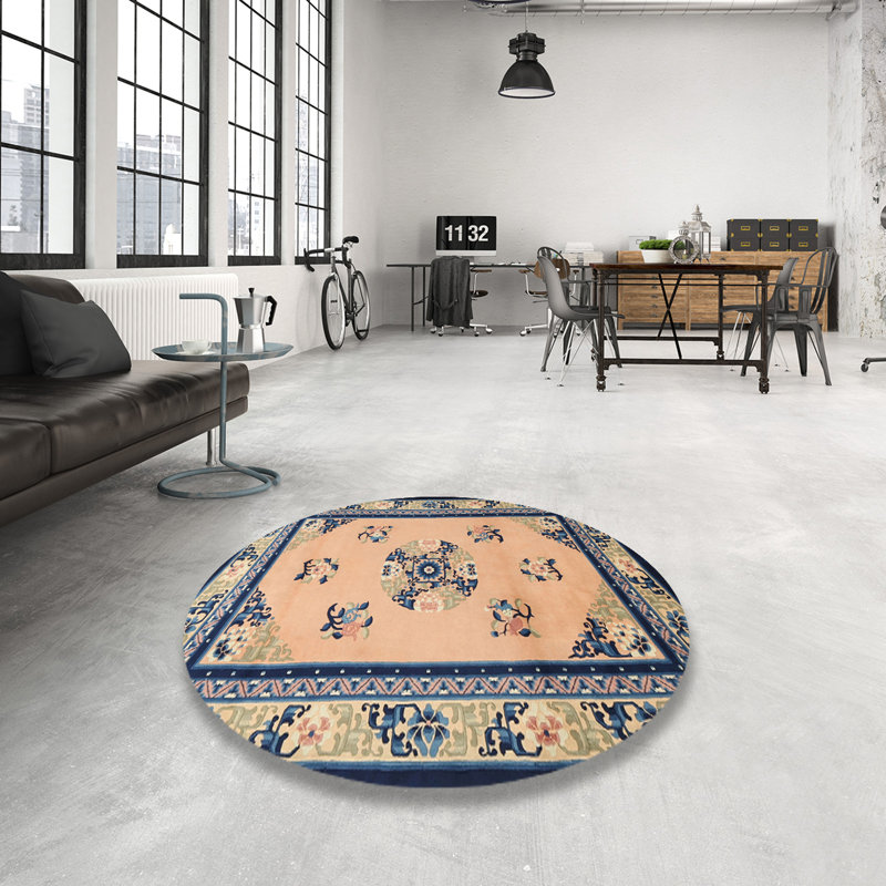 Furrier Southwestern Indoor Rug, Round 4'