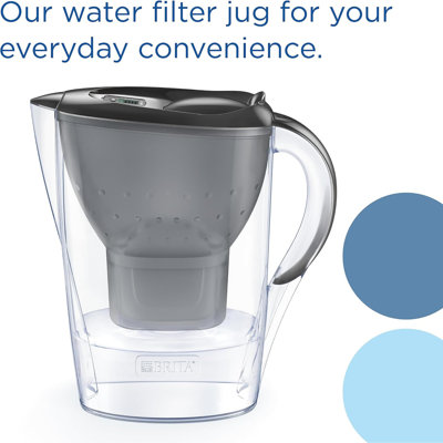 Brita 2.5L Glass Water Filter Jug with 1 Catridge Light Blue