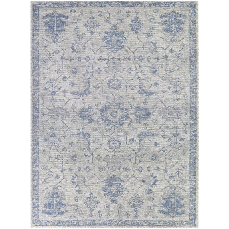 Thadine Cream Vintage Oriental Area Rug, Rectangle 5'3" x 7'