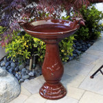 Ceramic / Porcelain Pedestal Birdbath