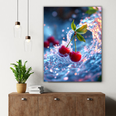 Red Asian Lantern Tempered Glass Wall Art