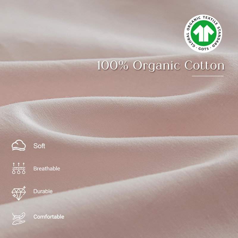 Ensemble de draps 100% coton Draps de lit à volants, Full 1 drap plat 1 drap-housse 2 taies d'oreiller, Rose