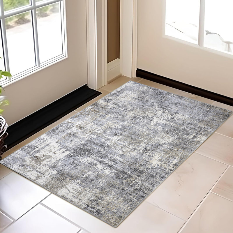 Sarah Machine Washable Abstract Area Rug with Non-Slip Backing, Rectangle 2' x 3'