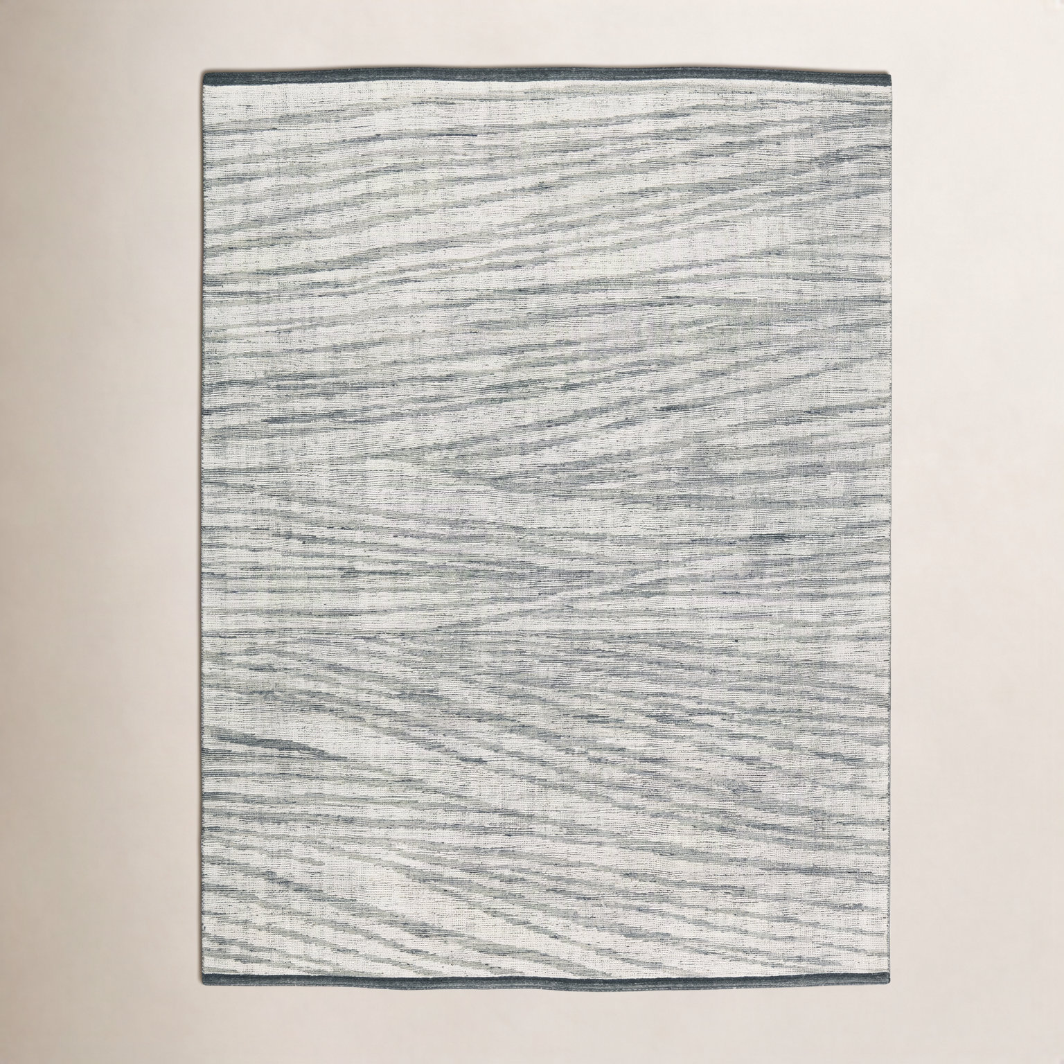 Westergard Ivory Gray Hand-Knotted Wool Rug, Rectangle 6' x 9'