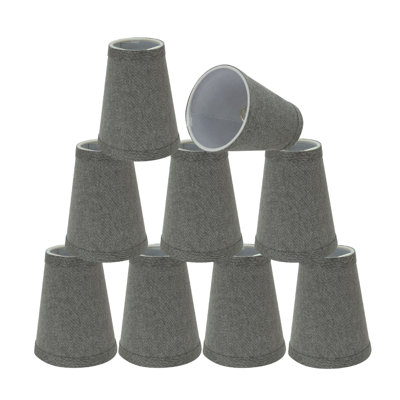 Abat-jour en tissu à candélabre empire H 4 po (attache) en gris