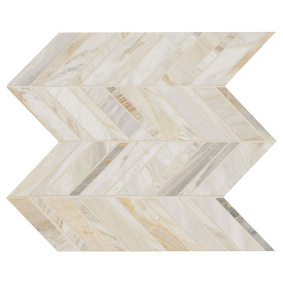 Selene Oro Chevron 12 in. x 12 in. Honed Marble Mosaic Floor and Wall Tile