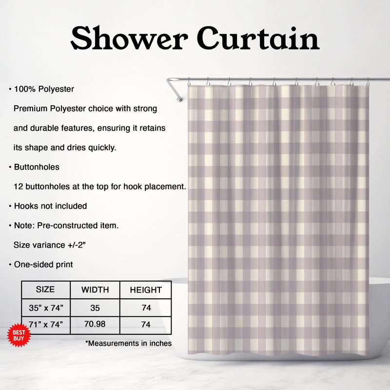 Rideau de douche Lavender Design - Premium, H 74 po x l 35 po