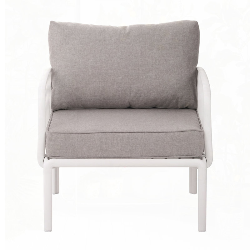 Outdoor Patio Club Chair, gary-1 set, white