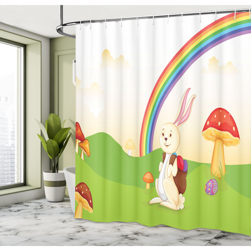 Shower Curtain with Hooks Included, 70"H x 69"W