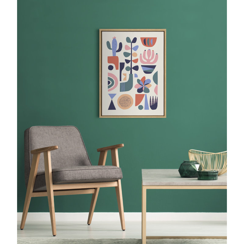 «Mid Century Succulents» par Rachel Lee 3 Birdies Studio, reproduction d'art sur toile encadrée, Cadre naturel