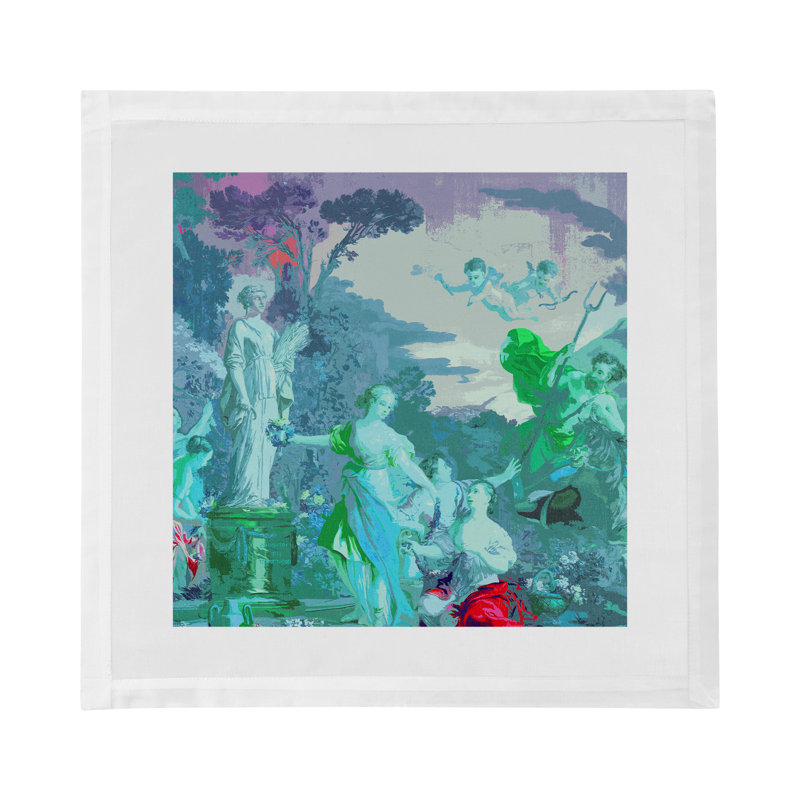 Cyprus Picnic Cotton Sateen Dinner Napkins, Cyan