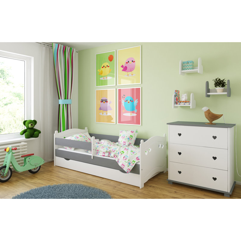 Raymond Cabin Bed with Storage Included, Grey/White, 80 x 140cm, Toddler (80 x 140cm)