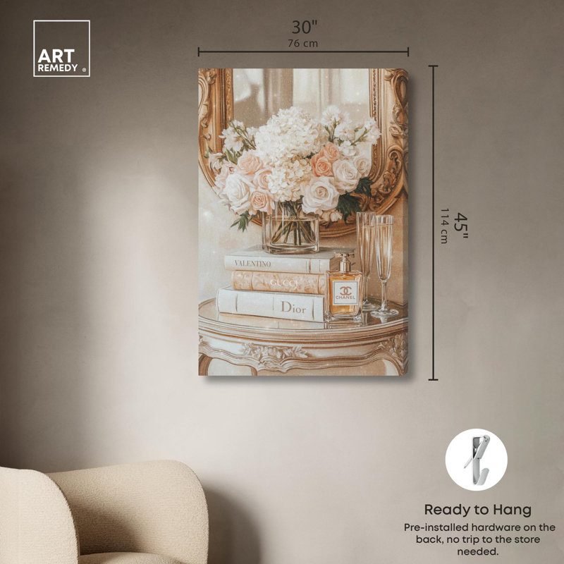 Reproduction d'art sur toile Mirror and Classy Glam, H 45 po x l 30 po, Toile tendue