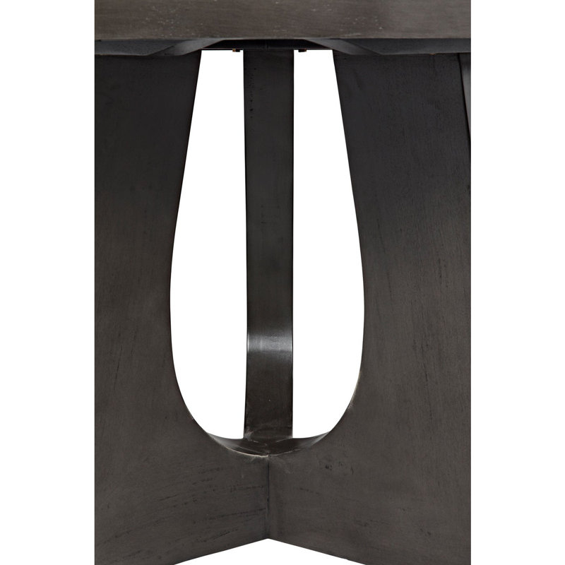 Kumeo 48" Round Light Gray-Dark Brown Mid-Century Modern Dining Table