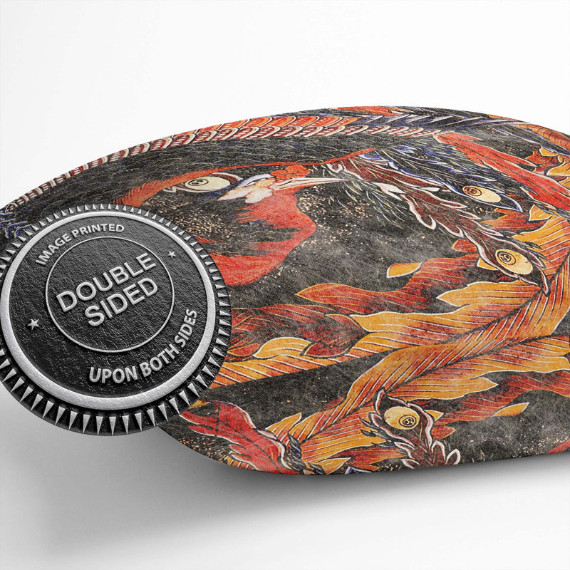 Phoenix by Katsushika Hokusai Cushion with Filling, 40cm H x 40cm W x 15cm D